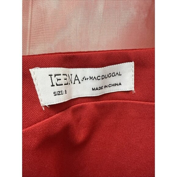 Mac Duggal Size 8 Red 11698 Sheer Mesh Panel Detail Column Gown Dress New Prom - Picture 8 of 9